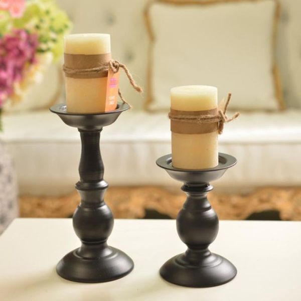 

wedding birthday candle holder s/l pillar candle holder, vintage style, black, home decor