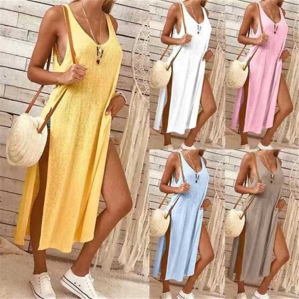 

solid color women's dress and beach skirt in summer of 2019, Black;gray