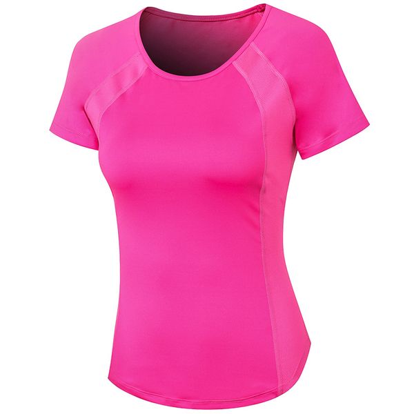 

casual summer tshirts women's sports breathable running fitness yoga tight short-sleeved t-shirt sweat-wicking quick-drying stretch, White