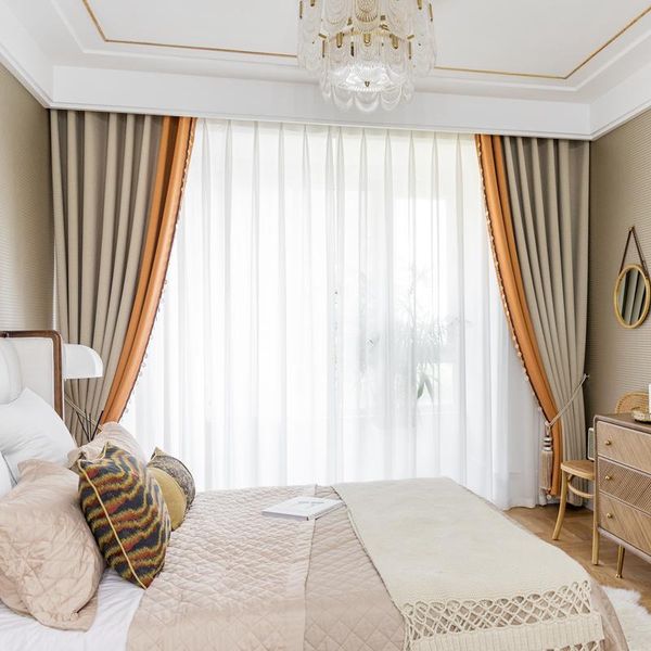 

curtain & drapes chinese style simple modern color matching, light luxury atmosphere high-end 2021 for living dining room bedroom