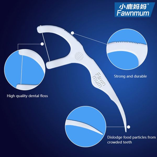 

fawn mum dentistry toothpicks with floss 30 pcs dental fross thread for cleaning teeth dental oral teeth tooth care floss