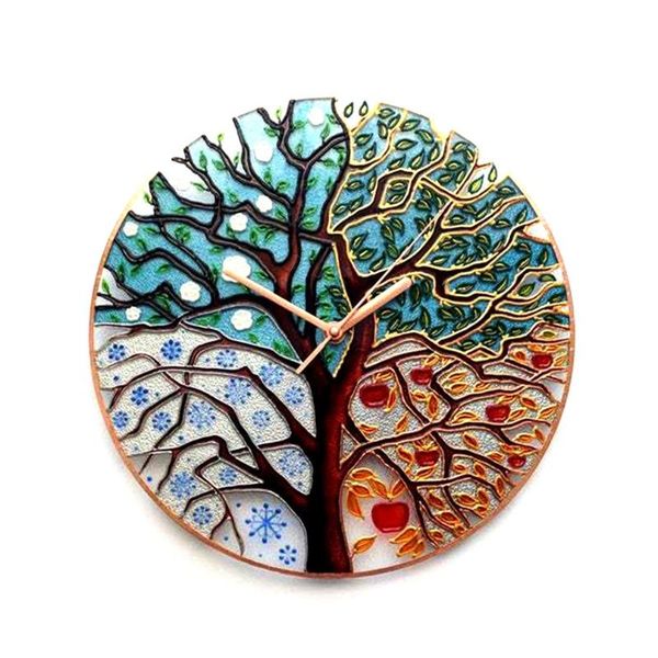 

wall clocks tree of life clock easy round creative living room art silent modern design home decor