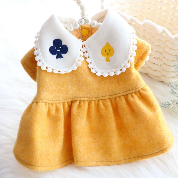 

dog autumn and winter poker thick skirt cotton padded princs small pet cloth