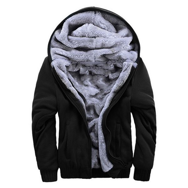 

jodimitty mens casual winter thickened warm coat 2020 new zipper hooded fleece long sleeve jacket male solid color parkas, Blue;black