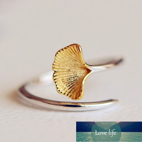 

flyleaf ginkgo flowers 925 sterling silver open rings for women elegant lady sterling silver jewelry bague femme