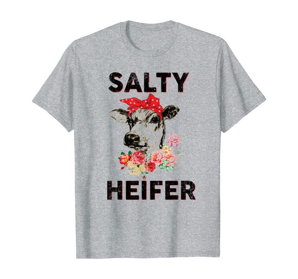 

farmer cow flower salty heifer flower t-shirt, White;black