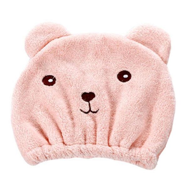 

microfibre after shower hair drying wrap womens girls lady's towel quick dry hat cap turban head bathing tool bear 201 caps
