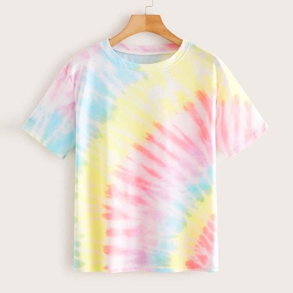 

#h30 o-neck tee t-shirt tie dye tee women summer short sleeve 2021 harajuku camiseta mujer tee shirt femme streetwear, White