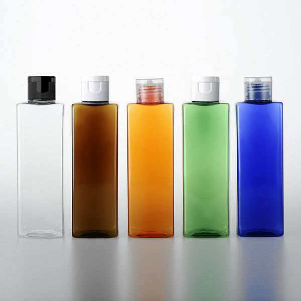 

storage bottles & jars empty square bottle 250ml with flip cap shampoo lotion plastic black container liquid soap personal care