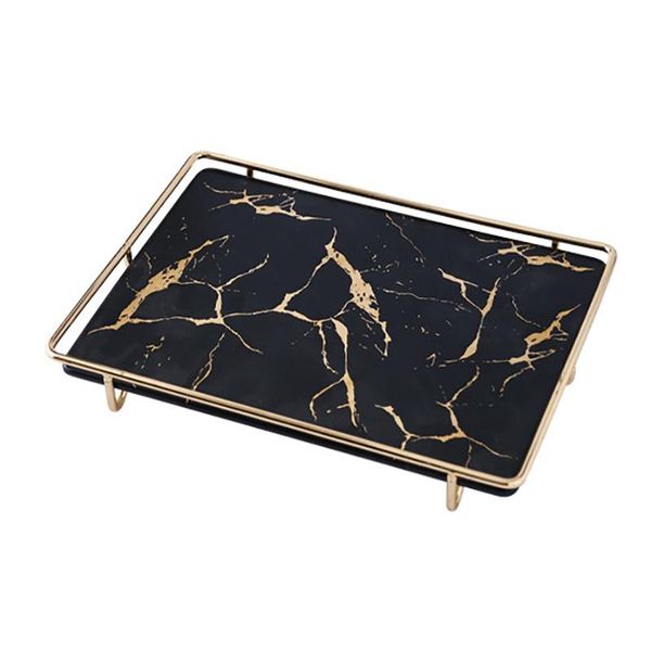 

other bakeware 1pcs european marble style storage tray luxury ceramic dessert table shelf tea cup food jewelry cosmetic