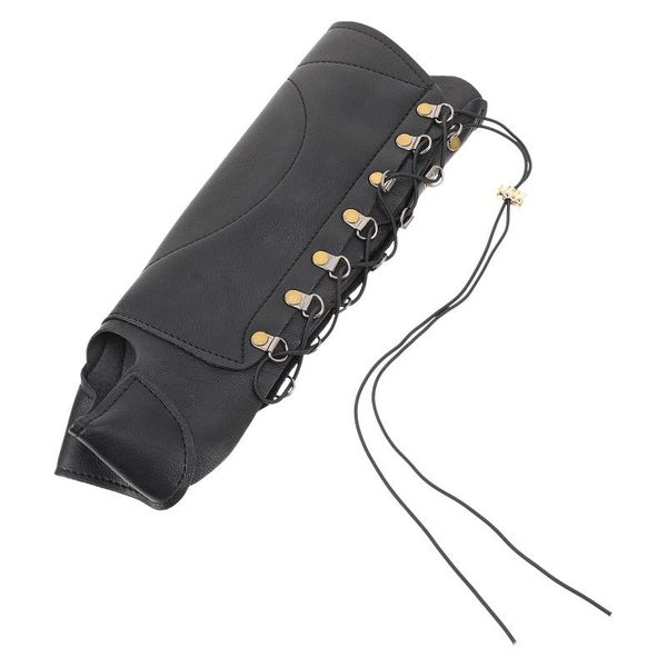 

elbow & knee pads 1pc pu delicate archery arm guard for outdoor shooting protection gear, Black;gray