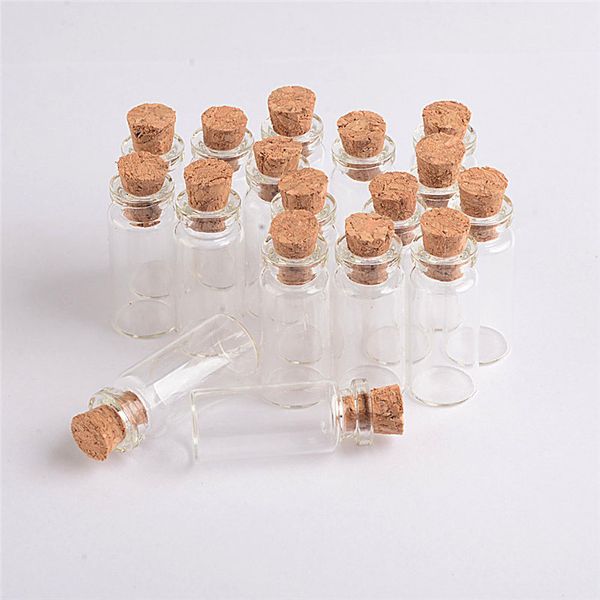 Garrafas de desejo de vidro 2ml 16mmx35mm com rolha de cortiça-Mini Frascos de garrafa de vidro Mensagem casamentos Jóias de desejo lembrancinhas Decoraton Container