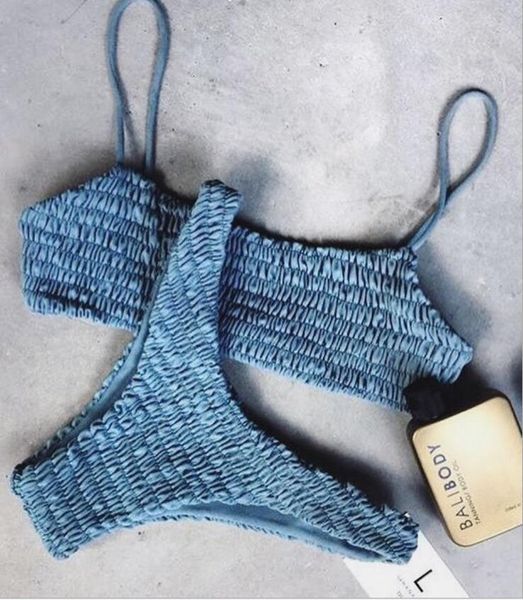 

european and american style swimsuit _ pleated triangle bikini bikini, White;black