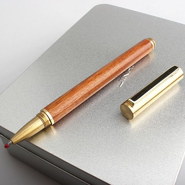 Canetas de madeira caneta de madeira caneta rosa ouro para escrever presentes promocionais ponto de bola