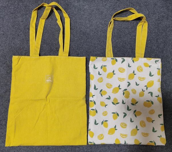 

30pcs/lot fabric double-sided dual-use hand bag cotton and linen pocket handbag shopping bag storage grocery