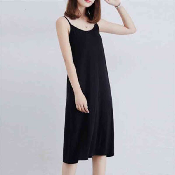

plus size casual summer women solid color loose sleeveless camisole underdress, Black;red