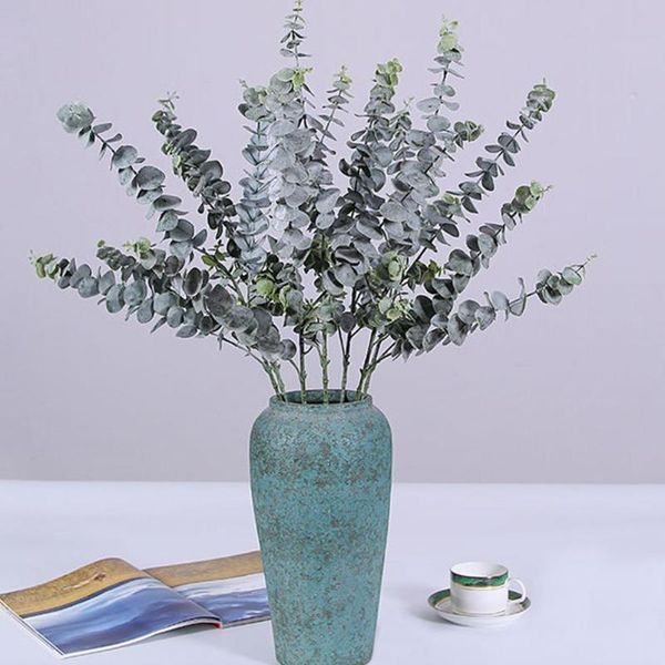 

1 piece green simulation eucalipto single artificial eucalyptus leaf artificial plants for wedding shooting prop home decoration