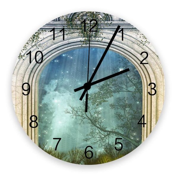 

wall clocks 12 inch fashion clock garden dream gate house home quiet silent simple mute decorative living room watch