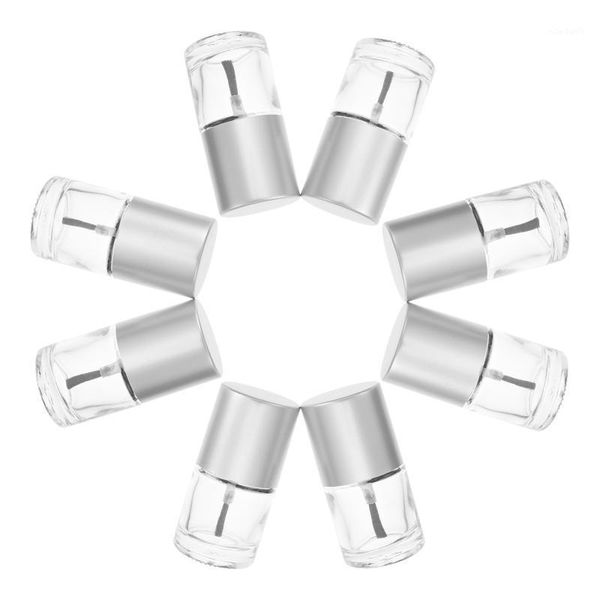 

storage bottles & jars 10 pcs polish glass nail container with cover and brush 10ml