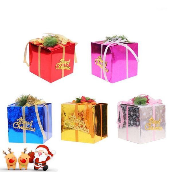 Envoltura de regalo 5pcs caja decorativa navideña delicada placa divertida de árboles de presentación para el centro comercial
