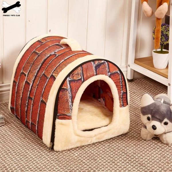 

kennels & pens large pet dog bed cat house cave comfortable print stars kennel mat for puppy winter summer foldable supply