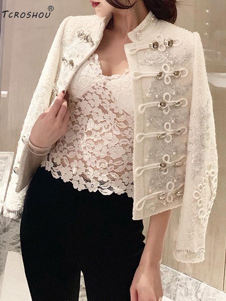 

heavy craftsmanship applique multi-row buckle splicing chain tweed short coat ladies new fashion in autumn and winter, Black;brown