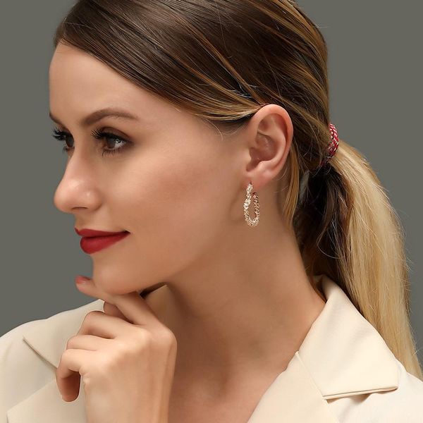 

dangle & chandelier temperament carving opening lovely heart charm hoop earring for women simple metal frosted shape lady trendy fashion 202, Silver