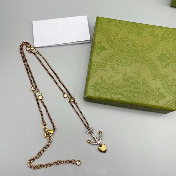 

pendant necklaces vintage jewelry sets2021 style retro boat anchor love shape long choker bracelet stud earring finger ring necklace, Silver