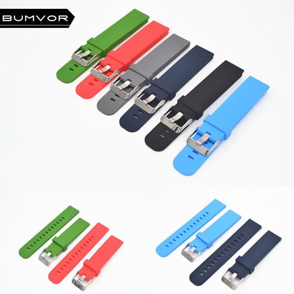 

watch bands quick install strap 18mm/20mm/22mm for motorola 2 gen 46mm samsung gear2 silicone rubber band bracelet, Black;brown