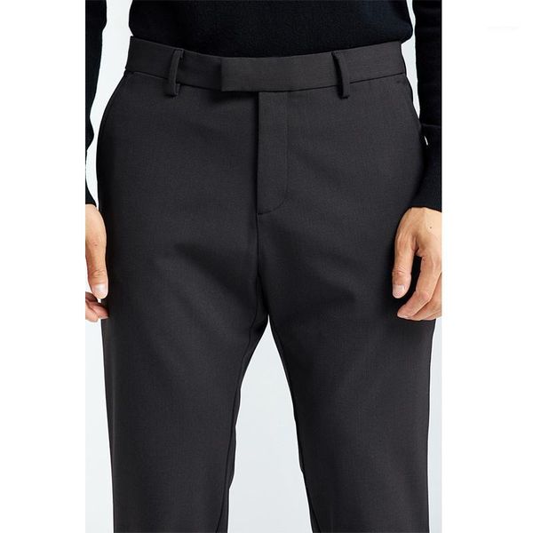 

men's pants autumn and winter high count australian wool wrinkle resistant twill casual, Black