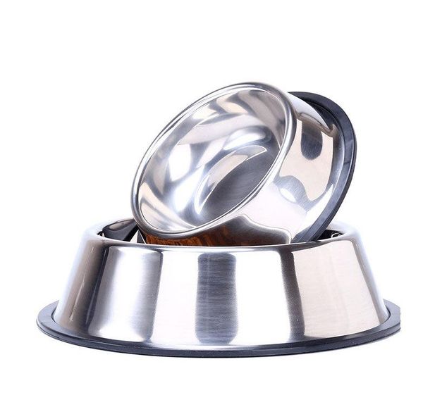 

dog bowls & feeders 1pc silver color puppy cat pet animal cage hang-on bowl feeding water dish round stainless steel