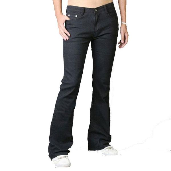 

men's pants japanese and korean jeans flared slim fit designer classic black 20220