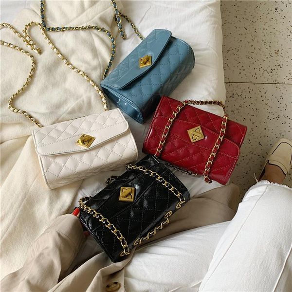

cross body fashion luxury women shoulder bag lady casual blue messenger handbag female solid lozenge prom flap crossbody small square bags