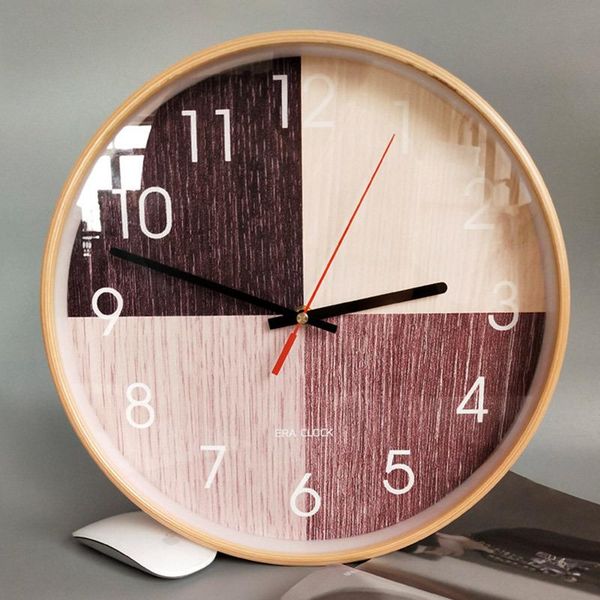 

wall clocks wooden digital clock fashion silent living room decor saat home decoration watch gift w