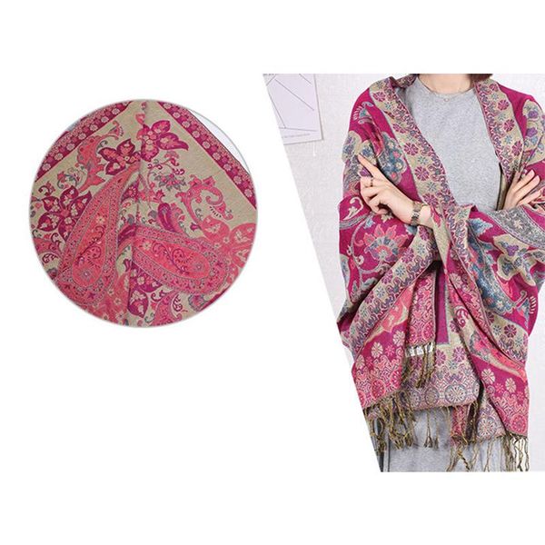 

hats, scarves & gloves sets ly women's vintage fringed cheongsam scarf purple flower cashew for national style shawl vk-ing, Blue;gray