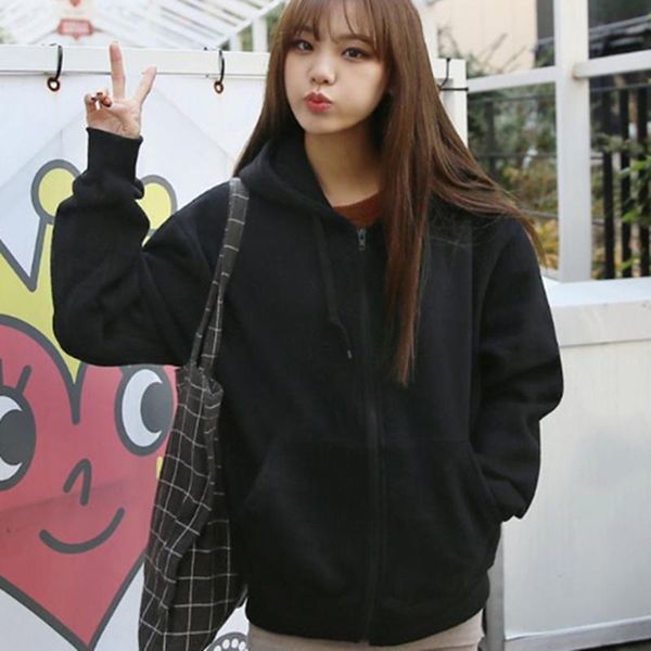 

women's jackets fashion jacket hooded basic casual thin windbreaker female outwear sweatshirt coat, Black;brown