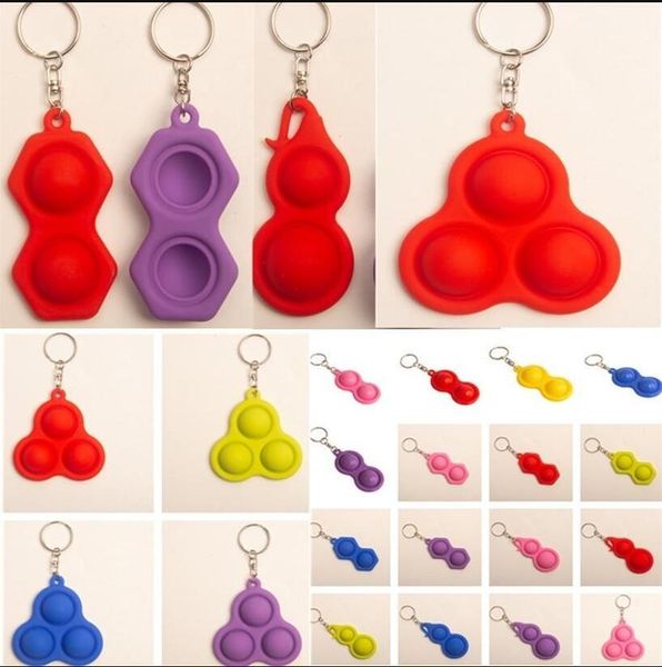 

2021 push bubble it fidget keyring simple dimple toys key holder 3 2 balls squeezy ball stress reliever keychain bag pendants g20201