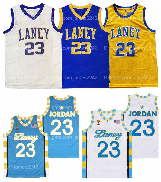 

custom michael # jd laney high school basketball jersey stitched white blue yellow any number name size quality, Black