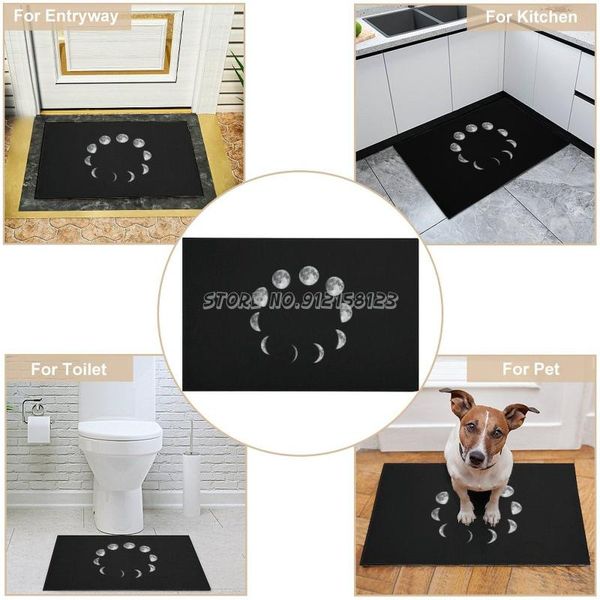 

carpets moon phase in black and white doormat foot pad home decor carpet entrance indoor floor mat non-slip rug whi