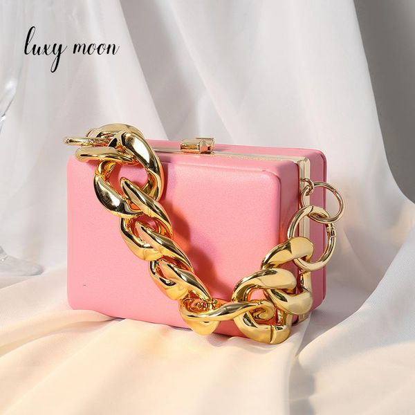 

evening bags women's bag luxury designer handbag metal chains purses and handbags ladies fashion acrylic small box square clutch z009