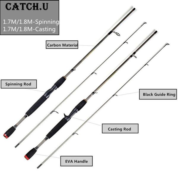

boat fishing rods catch.u rod spinning casting eva handle 3.3-20g 6-15lb m action carbon travel lure pole