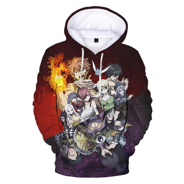 

men's hoodies & sweatshirts anime boy girl fairy tail hoodie men women hoody cartoon boys girls kids child clothes, Black