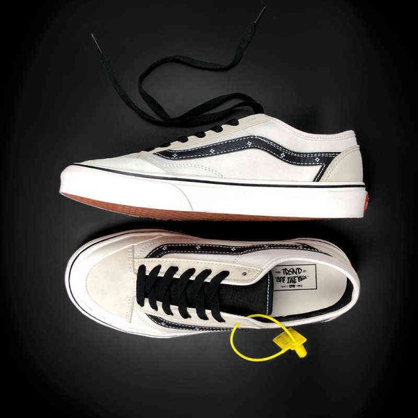 

longvance grey and white canvas shoes half moon baotou low skateboard high street men's women's fashion, Black