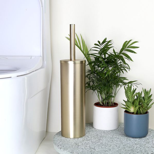

2021 new toilet brush holder cleaning set flooring stand rose gold 304 stainless steel bathroom storage and organization ss77