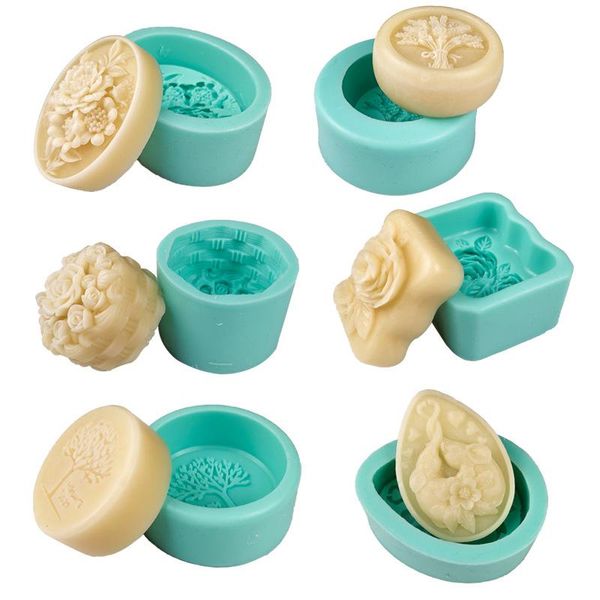 

baking moulds 6 styles pattern handmade soap mold diy carved square round silicone for making mould chocolate cake decorating tools m217