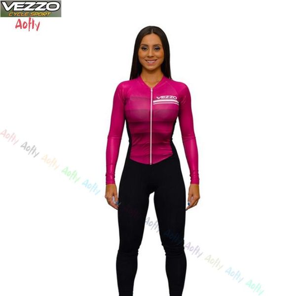 

racing sets vezzo women's go pro long triathlon clothing cycling skinsuit conjunto feminino ciclismo gel pink pad jumpsuit kits mujer, Black;blue