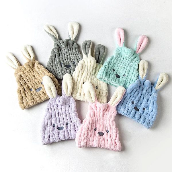 

towel coral velvet cartoon dry hair cap quick-drying ears instantly absorb female shower