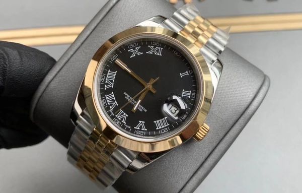 

126333 men's watch gold datejust seagull 2824 movement 316l, Slivery;brown