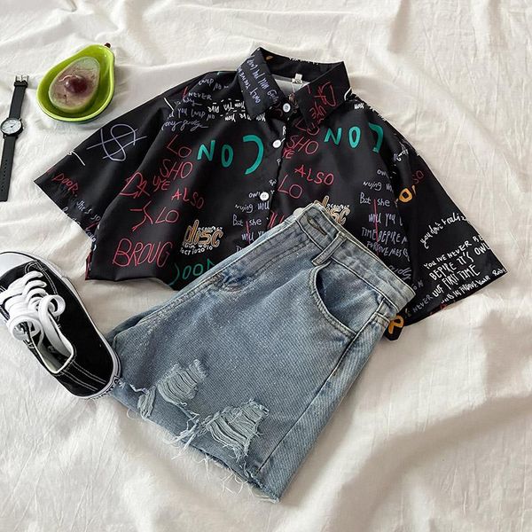 

women's shorts 2021 internet celebrity anti-aging fashion small look tall fried street denim two-piece suit western style summer, White;black