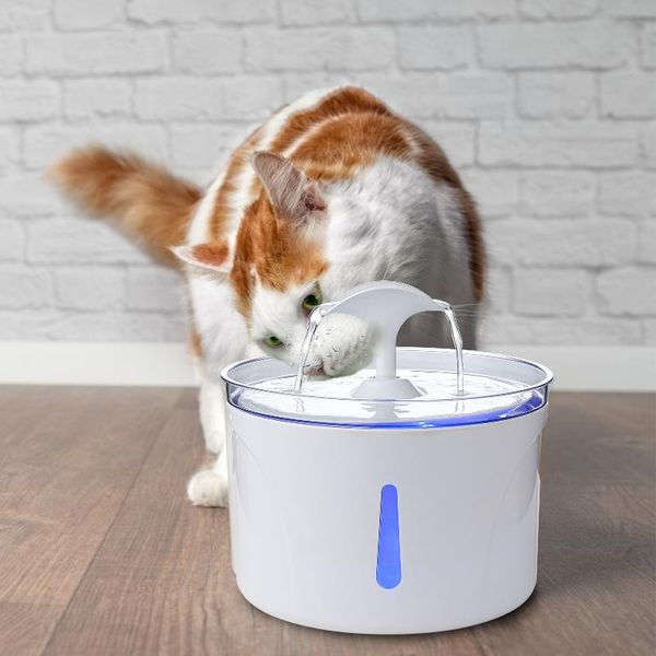 

cat bowls & feeders water dispenser led light pet drinking fountain electric automatic feeder mute container for dogs cats drink